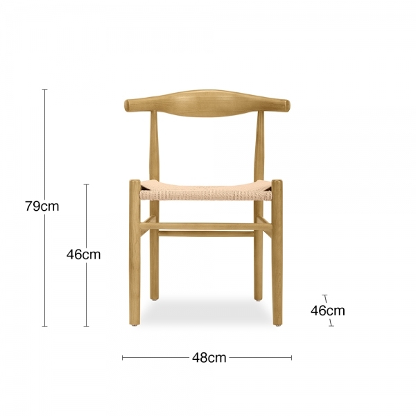 Aalborg Wooden Dining Chair, Natural Weave & Natural