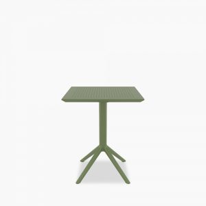 Aiden Folding Square Cafe Table, Olive Green
