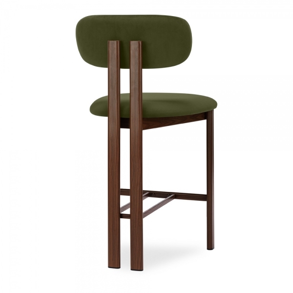 Arbor Kitchen Stool, Olive Green Sustainable Velvet