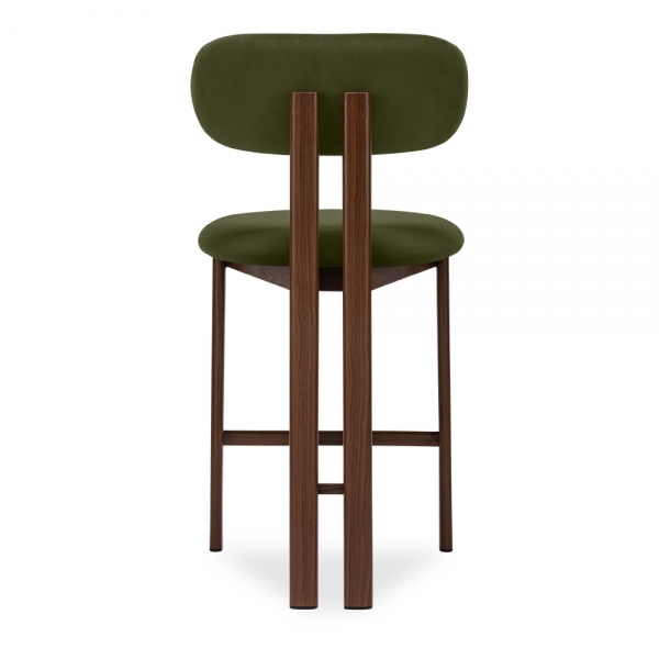 Arbor Kitchen Stool, Olive Green Sustainable Velvet