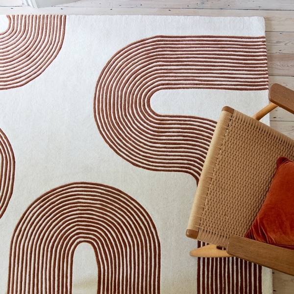 Archie Hand Tufted Rug, Beige & Brown