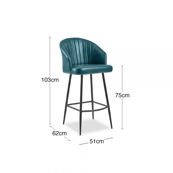 Argyle Bar Stool, Vintage Blue