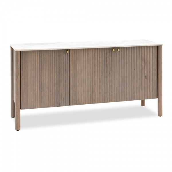 Arno Sideboard, Grey Mango Wood & White Marble