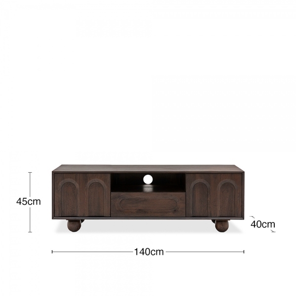 Asher TV Stand, Dark Mango Wood