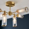 aster-flush-ribbed-glass-ceiling-light-brass-p40706-2818016_image Aster Flush Ribbed Glass Ceiling Light, Brass