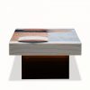 Atmos Coffee Table, Marble & Brown Acrylic