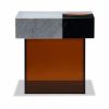 Atmos Side Table, Marble & Brown Acrylic