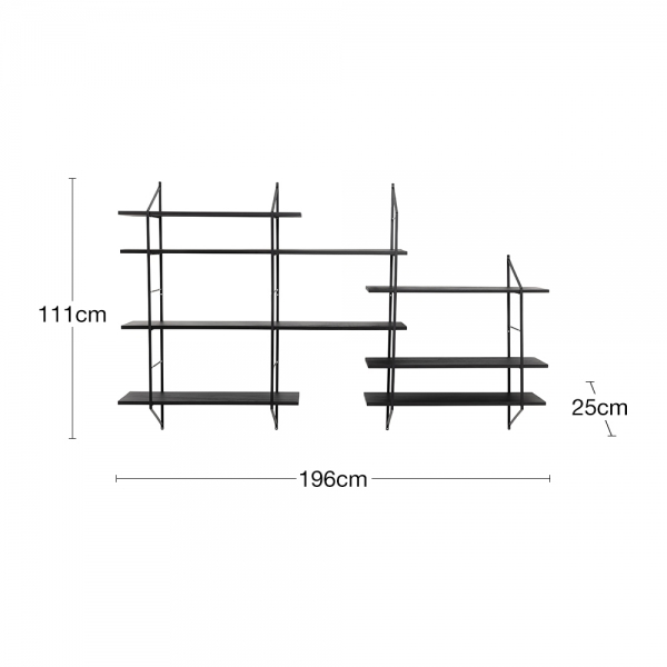 Belfast Extra Large Wall Shelf, Black