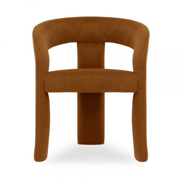 Bellamy Carver Dining Chair, Caramel Sustainable Mohair Velvet