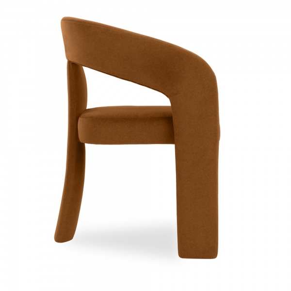 Bellamy Carver Dining Chair, Caramel Sustainable Mohair Velvet