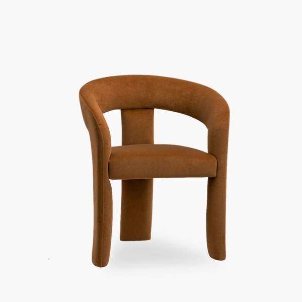 Bellamy Carver Dining Chair, Caramel Sustainable Mohair Velvet