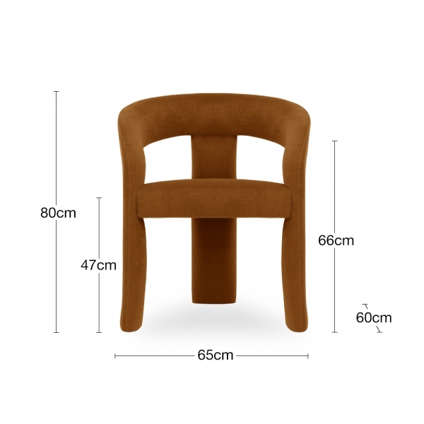 Bellamy Carver Dining Chair, Caramel Sustainable Mohair Velvet