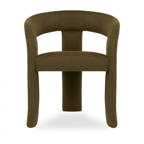 Bellamy Carver Dining Chair, Moss Green Sustainable Mohair Velvet