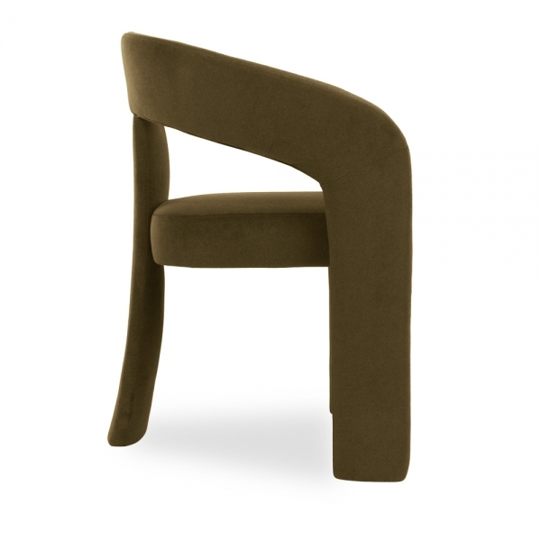 Bellamy Carver Dining Chair, Moss Green Sustainable Mohair Velvet