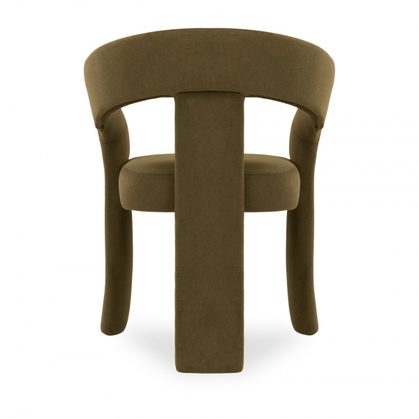 Bellamy Carver Dining Chair, Moss Green Sustainable Mohair Velvet