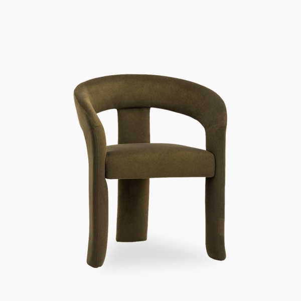 Bellamy Carver Dining Chair, Moss Green Sustainable Mohair Velvet