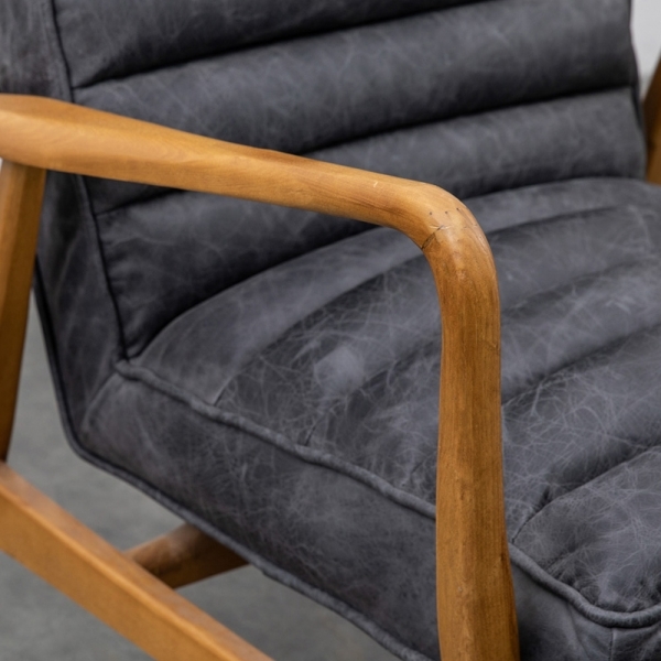 Berkeley Armchair, Vintage Black Leather