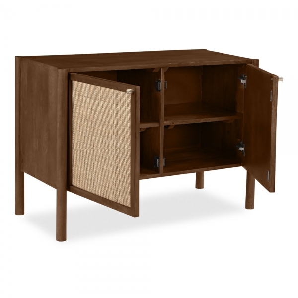 Bourton Sideboard, Dark Mango Wood & Cane