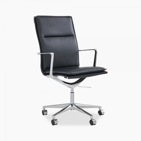 Bria High Back Office Chair, Black & Chrome