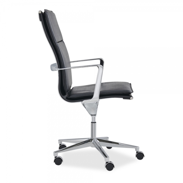 Bria High Back Office Chair, Black & Chrome
