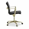 Bria Low Back Office Chair, Black & Brass