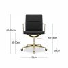Bria Low Back Office Chair, Black & Brass