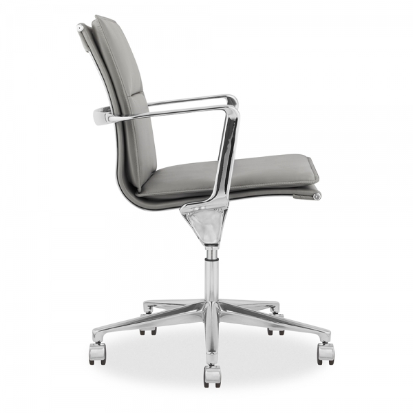 Bria Low Back Office Chair, Grey & Chrome