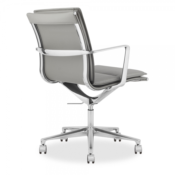Bria Low Back Office Chair, Grey & Chrome