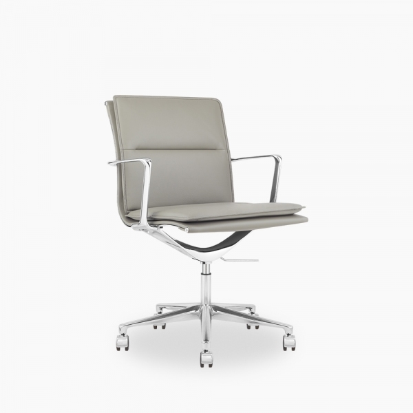 Bria Low Back Office Chair, Grey & Chrome