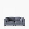 Brigitte 2 Seater Sofa, Blue Chenille