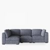 Brigitte 3 Seater Corner Sofa, Blue Chenille