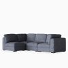 Brigitte 3 Seater Corner Sofa, Blue Chenille