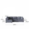 Brigitte 3 Seater Corner Sofa, Blue Chenille