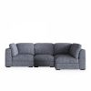 Brigitte 3 Seater Corner Sofa, Blue Chenille