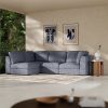 Brigitte 3 Seater Corner Sofa, Blue Chenille