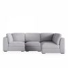 Brigitte 3 Seater Corner Sofa, Light Grey Chenille