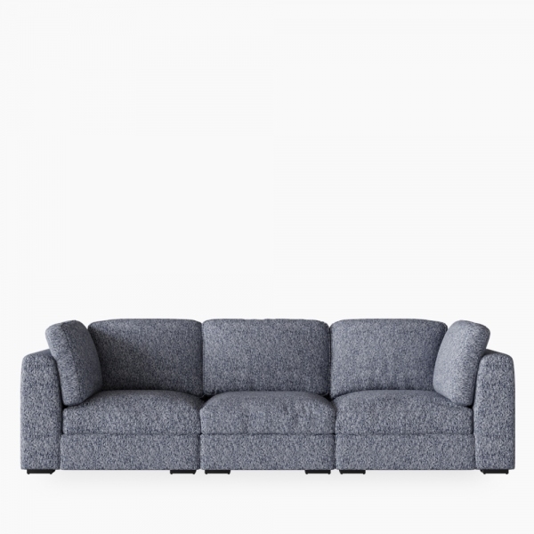 Brigitte 3 Seater Sofa, Blue Chenille