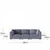 Brigitte 3 Seater Sofa, Blue Chenille