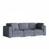 Brigitte 3 Seater Sofa, Blue Chenille