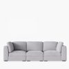 Brigitte 3 Seater Sofa, Light Grey Chenille