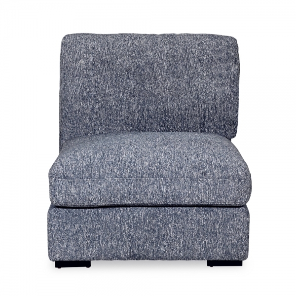 Brigitte One Seat Sofa Section, Blue Chenille