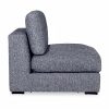Brigitte One Seat Sofa Section, Blue Chenille