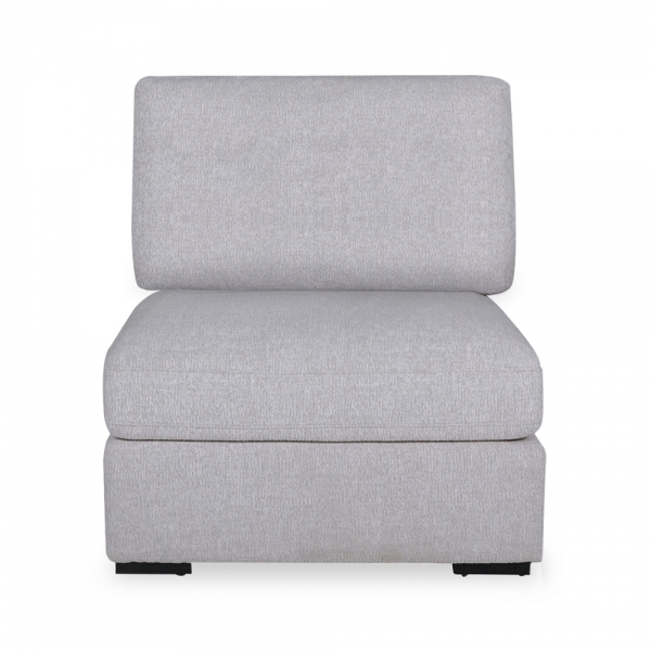 Brigitte One Seat Sofa Section, Light Grey Chenille