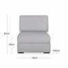Brigitte One Seat Sofa Section, Light Grey Chenille