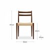 Caleb 6 Chairs Dining Set, Natural Weave & Walnut
