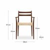 Caleb 6 Chairs Dining Set, Natural Weave & Walnut