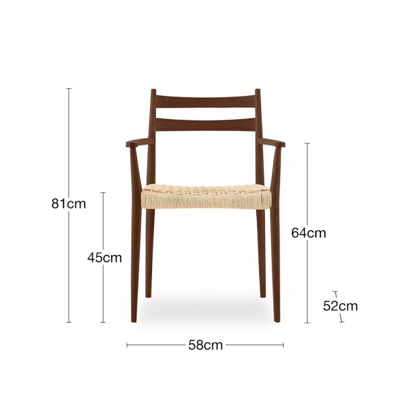 Caleb 6 Chairs Dining Set, Natural Weave & Walnut