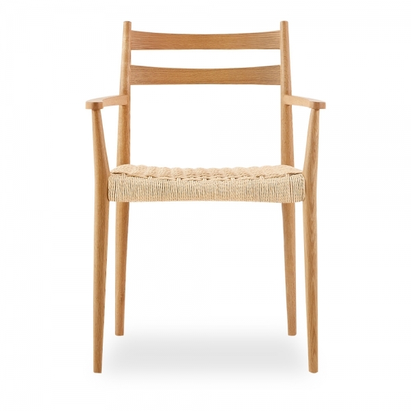 Caleb Wooden Carver Dining Chair, Natural Weave & Oak