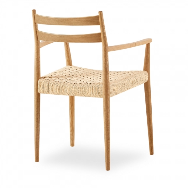 Caleb Wooden Carver Dining Chair, Natural Weave & Oak