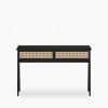 Campbell Large Office Desk, Black & Cane